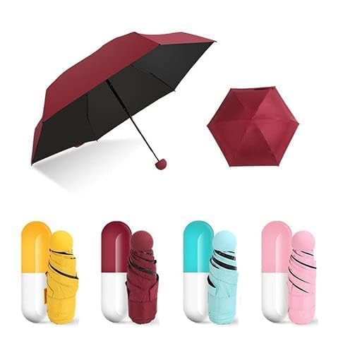 Compact Capsule Travel Umbrella – Portable, Foldable & Windproof Mini Umbrella with Stylish Case