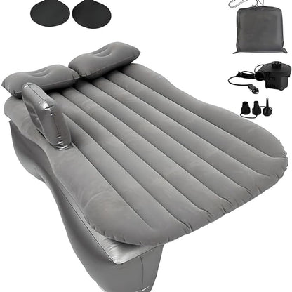 Portable Car Air Mattress for Back Seat – Inflatable Travel Sleeping Bed with Pump & 2 Pillows