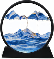 3D Moving Sand Art Picture – Glass Liquid Landscape Painting Decorative Showpiece for Home & Office