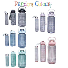 3-Piece Transparent Water Bottle Set with Time Marker – 2L, 900ml & 300ml Leakproof Sipper Bottles