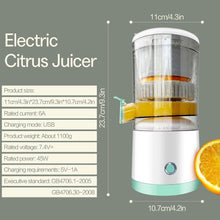 Electric Citrus Juicer – Portable Fresh Juice Extractor with Splash Guard for Home Kitchen (White & Silver)