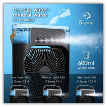 Cooler Fan with Mist Spray | USB Portable AC for Desk, Room, Office, Car | 3-Speed, 360° Airflow, Quiet, Lightweight| For Summer,Travel,Camping,Study