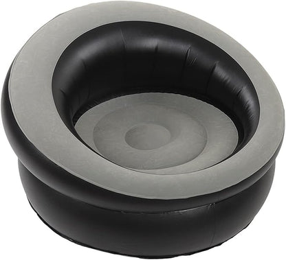 Single Inflatable Air Chair – Ergonomic Blow Up Lounge Sofa with Flocked Surface for Indoor & Outdoor Use