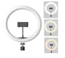 14-Inch LED Ring Light with 5ft Tripod & Phone Holder – USB Powered Dual Color Lighting for Vlogging & Makeup