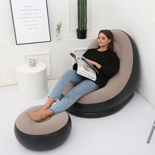 Inflatable Sofa with Air Pump & Footstool – Portable Air Couch Chair for Indoor & Outdoor Use