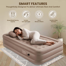 PVC Portable Air Mattress with Built-In Pump – Double Layer Inflatable Bed for Home, Camping & Guests (198×100×40 cm)