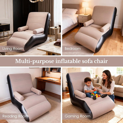 Inflatable Deck Chair with Air Pump – Portable Lounger Sofa for Indoor & Outdoor Use