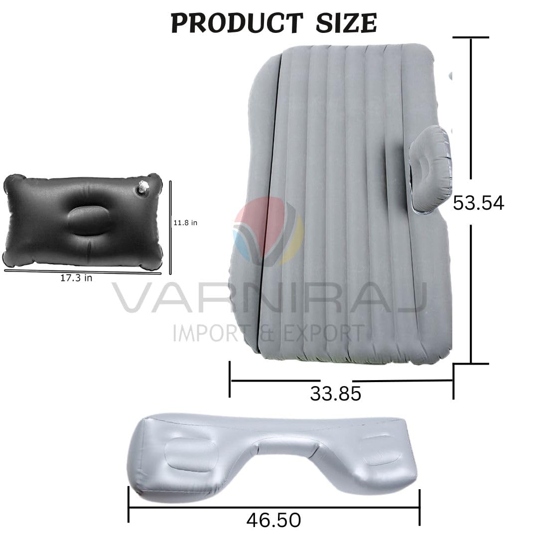 Portable Car Air Mattress for Back Seat – Inflatable Travel Sleeping Bed with Pump & 2 Pillows