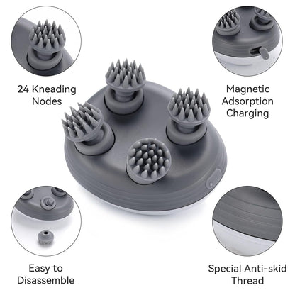 Scalp Head Massager with 96 Silicone Kneading Points – Detachable Scalp, Body & Hair Massager (Random Color)