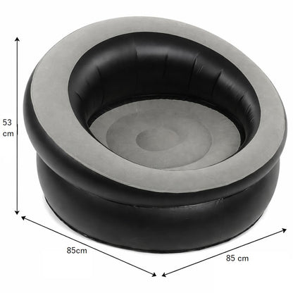 Single Inflatable Air Chair – Ergonomic Blow Up Lounge Sofa with Flocked Surface for Indoor & Outdoor Use