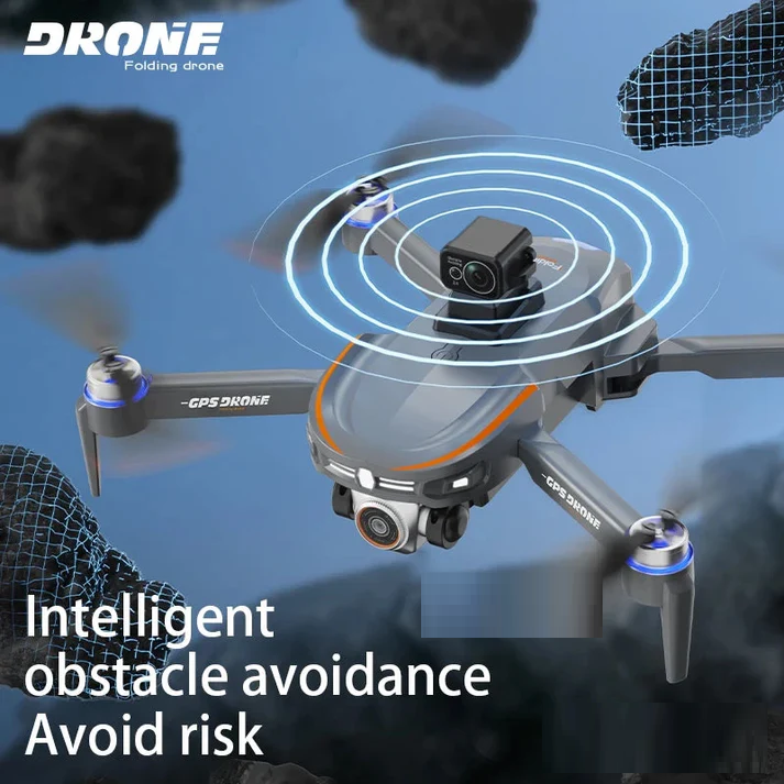 S28 GPS Aerial Photography Drone with Big Display Remote – 4K Camera, Laser Obstacle Avoidance, Foldable Brushless Quadcopter, 20 minutes fly time