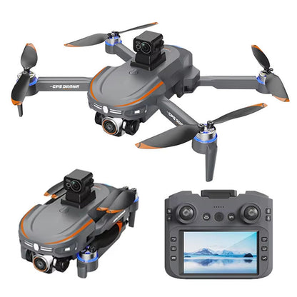 S28 GPS Aerial Photography Drone with Big Display Remote – 4K Camera, Laser Obstacle Avoidance, Foldable Brushless Quadcopter, 20 minutes fly time