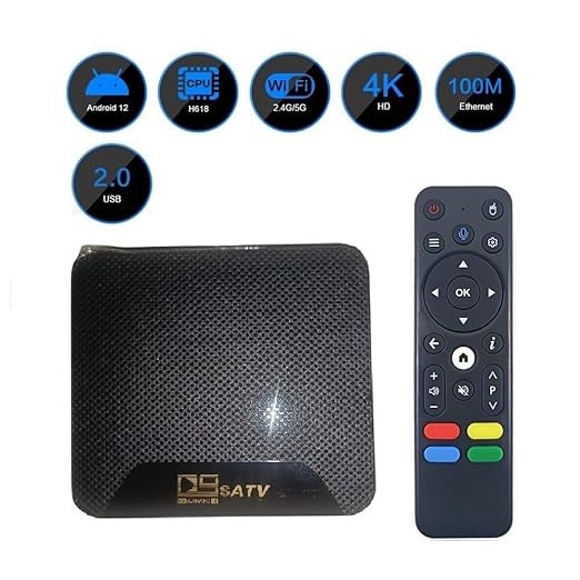 Android TV Box 4K Ultra HD – Smart Streaming Media Player with Bluetooth Voice Remote (Black)