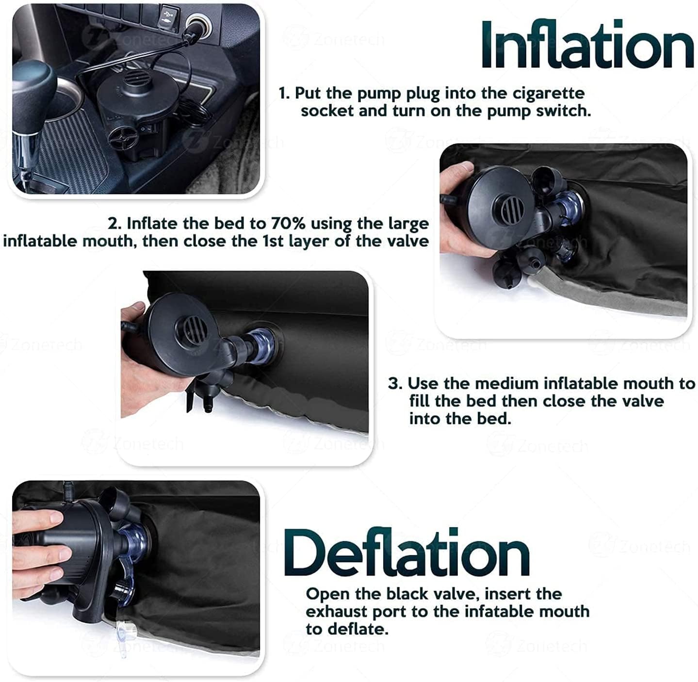 Portable Car Air Mattress for Back Seat – Inflatable Travel Sleeping Bed with Pump & 2 Pillows