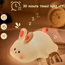 Big Face Rabbit Night Light – Cute Silicone Bunny Lamp for Kids