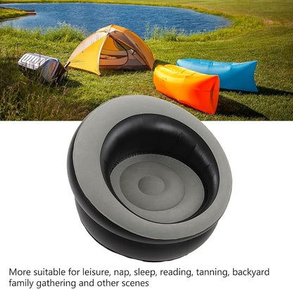 Single Inflatable Air Chair – Ergonomic Blow Up Lounge Sofa with Flocked Surface for Indoor & Outdoor Use
