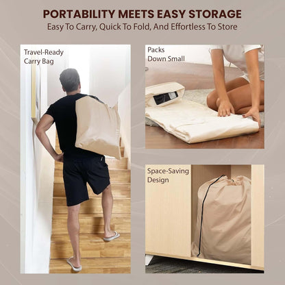 PVC Portable Air Mattress with Built-In Pump – Double Layer Inflatable Bed for Home, Camping & Guests (198×100×40 cm)