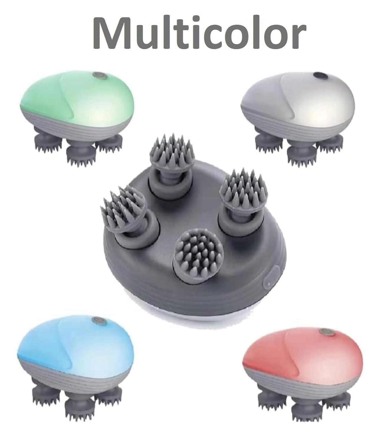 Scalp Head Massager with 96 Silicone Kneading Points – Detachable Scalp, Body & Hair Massager (Random Color)