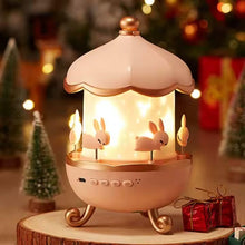 Galaxy Bunny Carousel Star Projector Lamp – Rotatable & Rechargeable Nursery Light