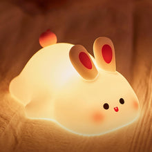 Big Face Rabbit Night Light – Cute Silicone Bunny Lamp for Kids