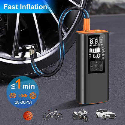 Portable Tire Inflator Air Compressor – Fast Car Tire Pump for Travel & Emergency
