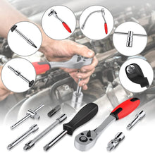 46-Piece Socket Set – 1/4" Drive Ratchet Wrench Kit with CR-V Sockets, S2 Bits & Extension Bars