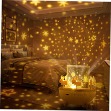 Galaxy Bunny Carousel Star Projector Lamp – Rotatable & Rechargeable Nursery Light