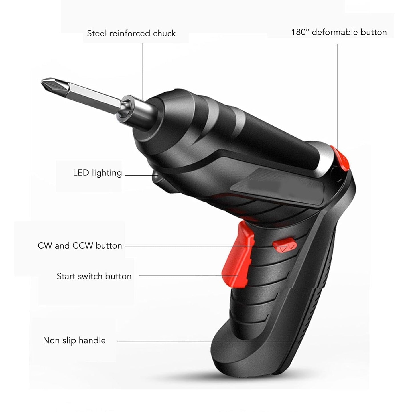 47-in-1 Electric Screwdriver Set | 3.6V Cordless Rechargeable Power Tool with 44 Bits & 3.5N·m Torque for Home & DIY Projects