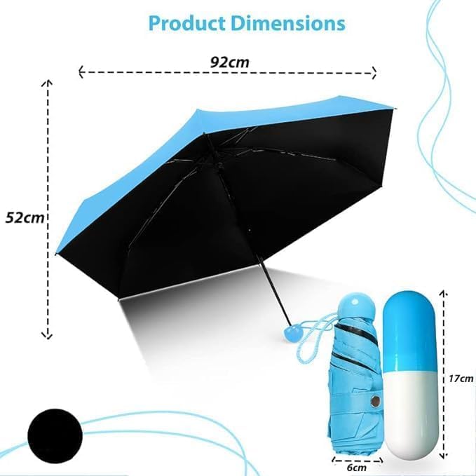Compact Capsule Travel Umbrella – Portable, Foldable & Windproof Mini Umbrella with Stylish Case
