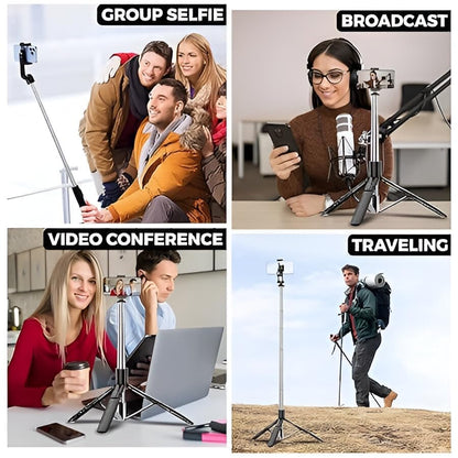 R1-L 3-in-1 Selfie Stick Tripod – 67” Extendable with Bluetooth Remote & Stable Base for Vlogging